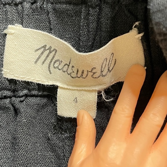 Madewell Linen Blend Size 4 Black Paperbag Shorts - Picture 3 of 6